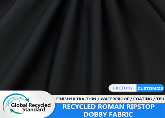 Rome Ripstop Recyklingowana tkanina poliestrowa Pongee Soft Handfeel 50GSM Materiał podszewki z płaszcza wiosennego